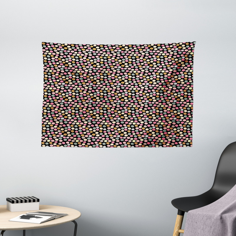 Hand-Painted Style Spots Wide Tapestry