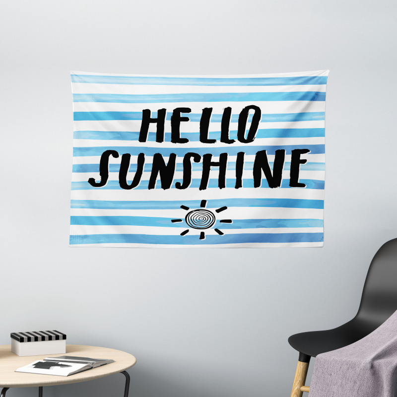 Typographic Stripes Wide Tapestry