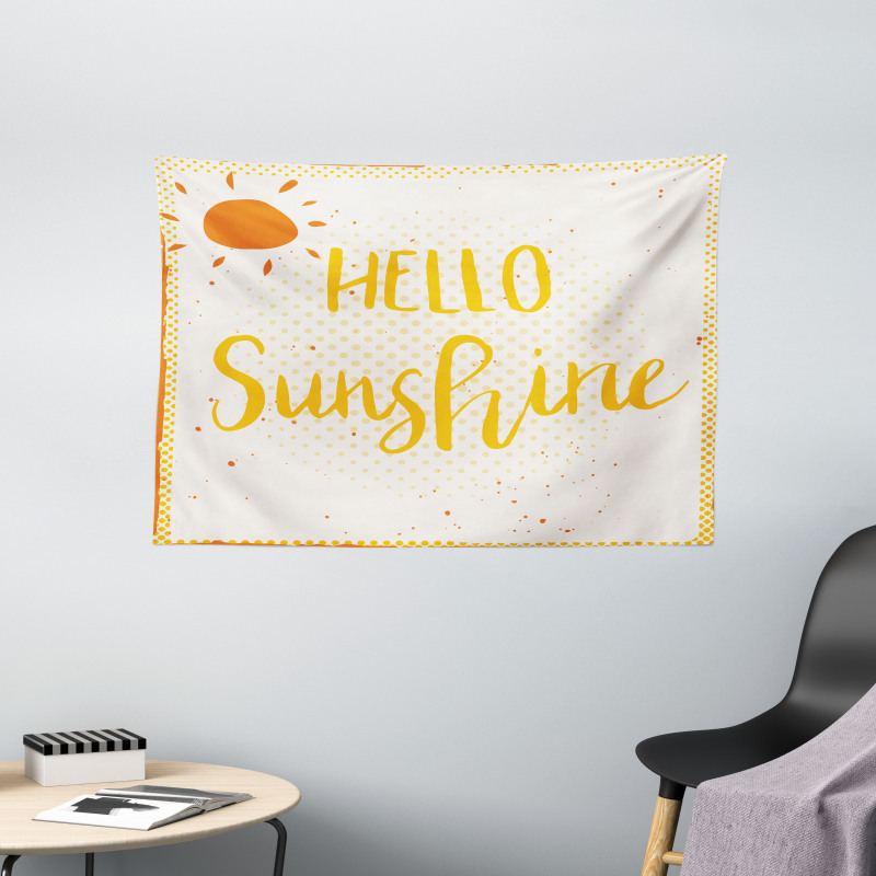 Halftone Dots Words Wide Tapestry