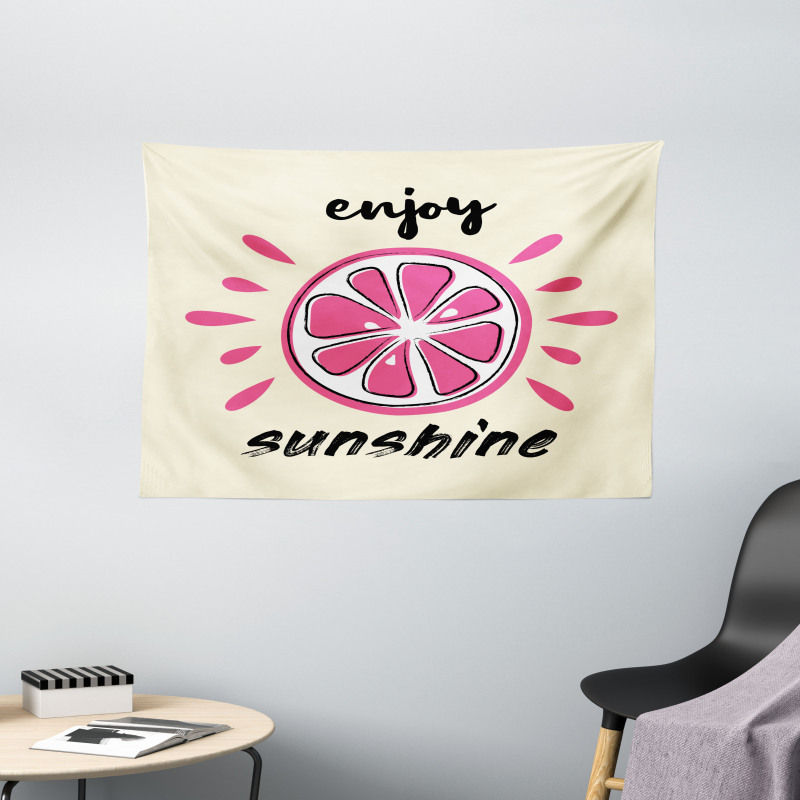 Vacation Retro Words Wide Tapestry