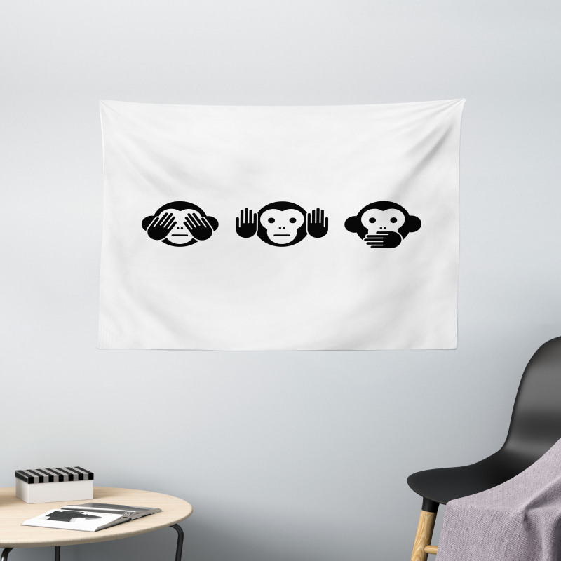 Simple Animal Graphic Wide Tapestry