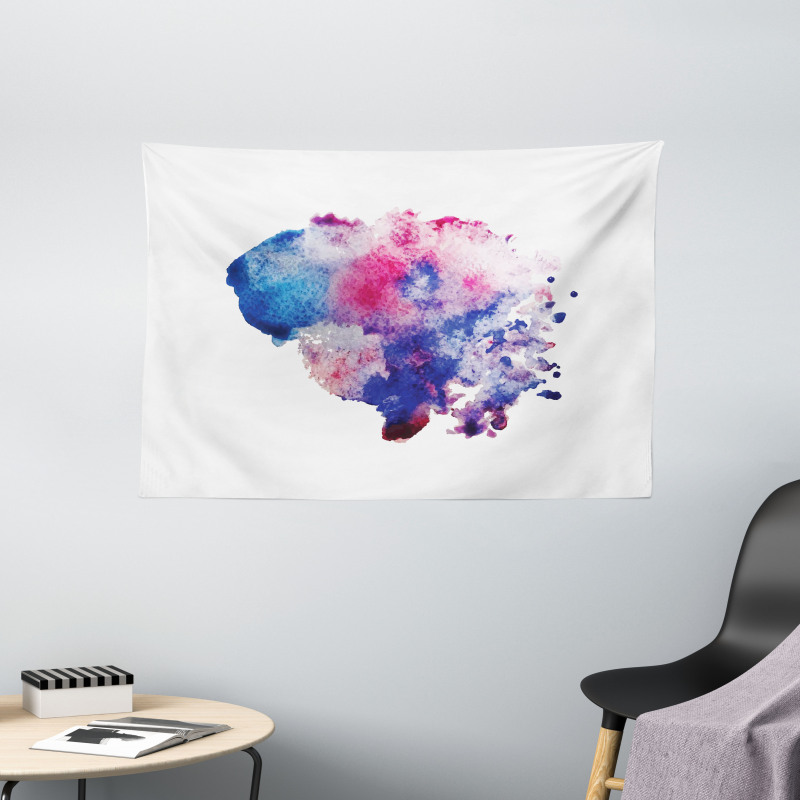 Watercolor Splash Abstract Wide Tapestry