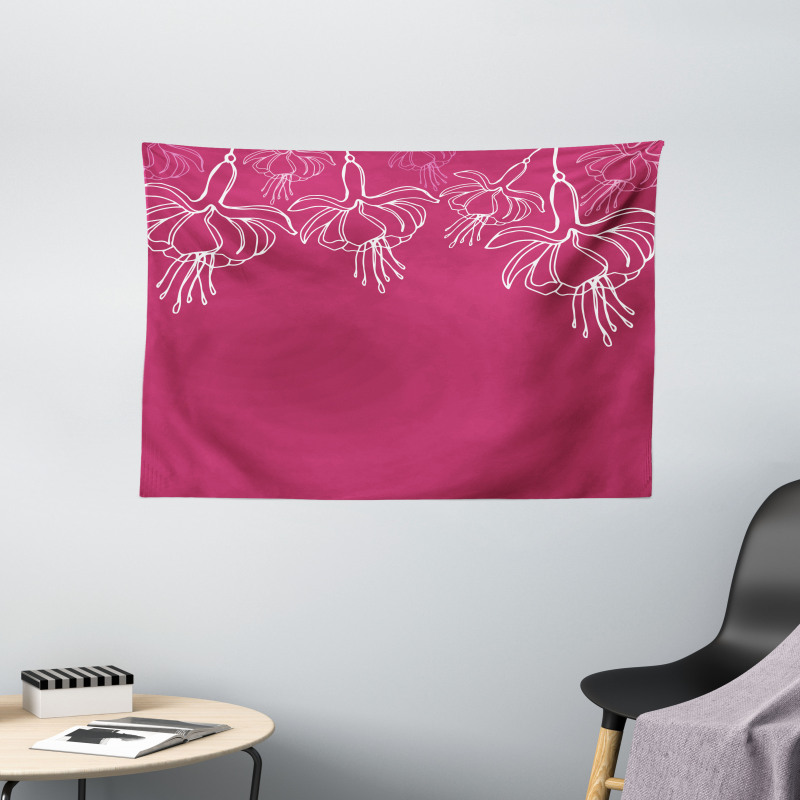 Floral Summer Time Blossoms Wide Tapestry