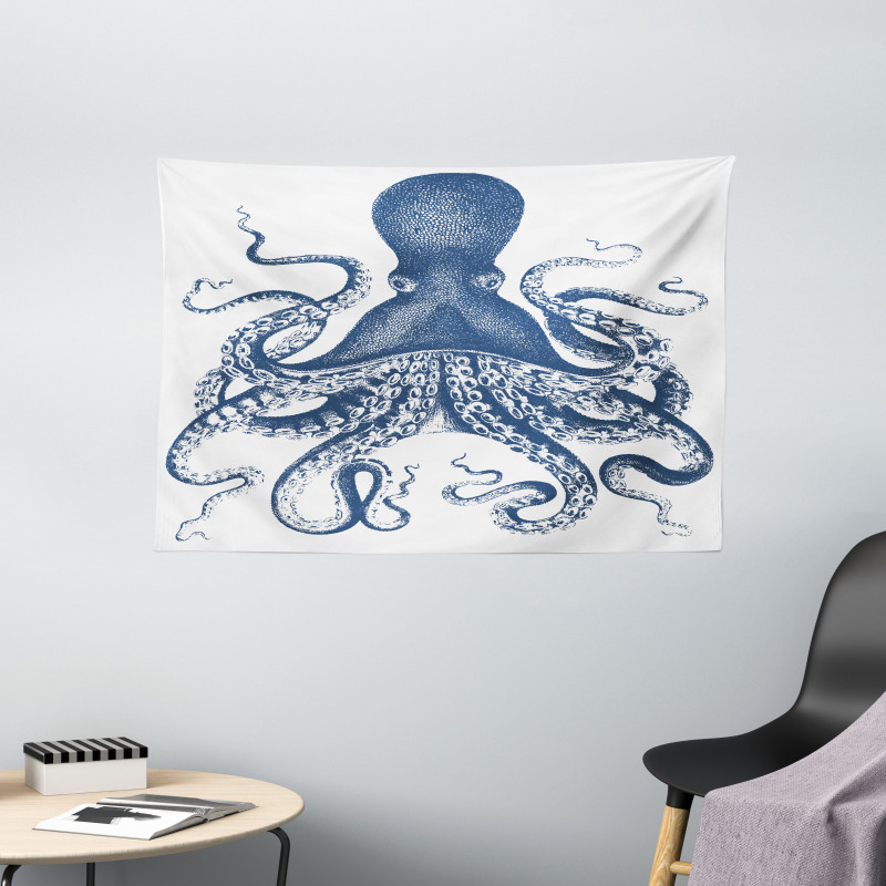 Grunge Sea Creature Wide Tapestry