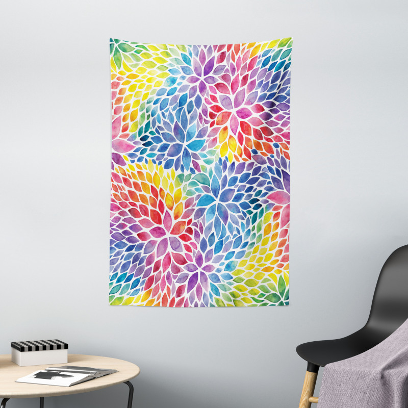 Rainbow Colored Leaves Tapestry
