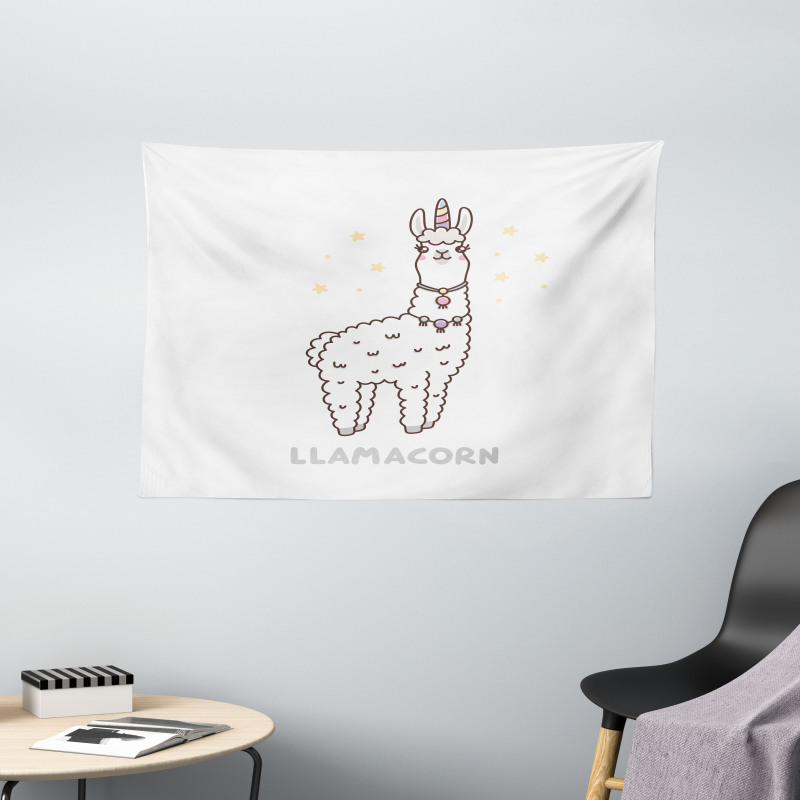 Cartoon Style Typography Wide Tapestry