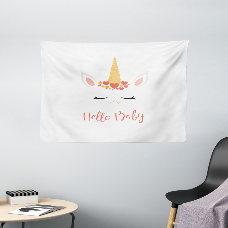 Nursery Lettering Horns Wide Tapestry