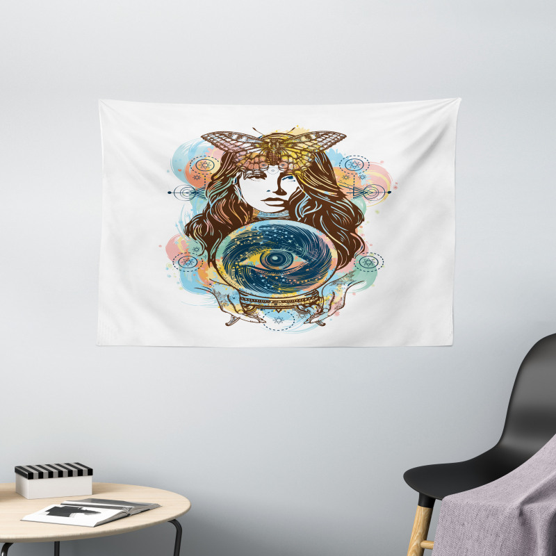 Third Eye Fortune Teller Wide Tapestry