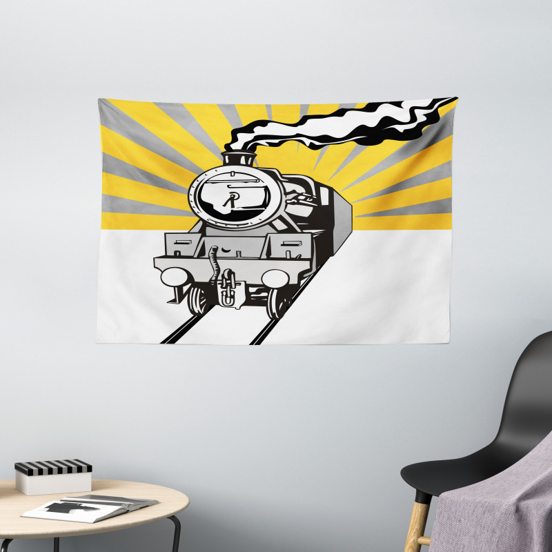 Locomotive Sunburst Effect Wide Tapestry