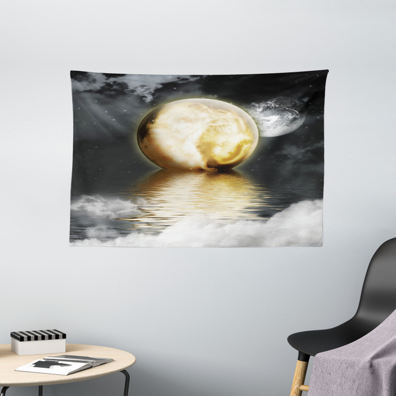 Clouds and Greyscale World Wide Tapestry