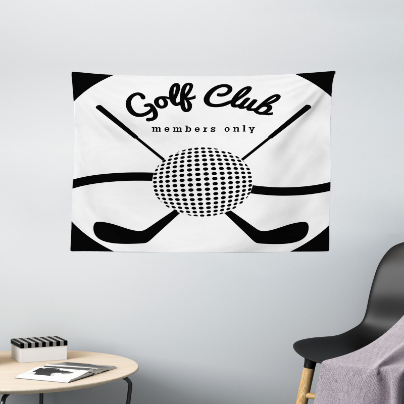 Golf Club Sign Members Only Wide Tapestry