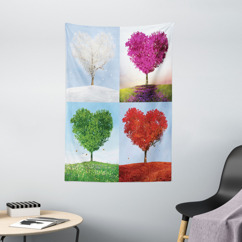 Heart Trees Pattern Tapestry