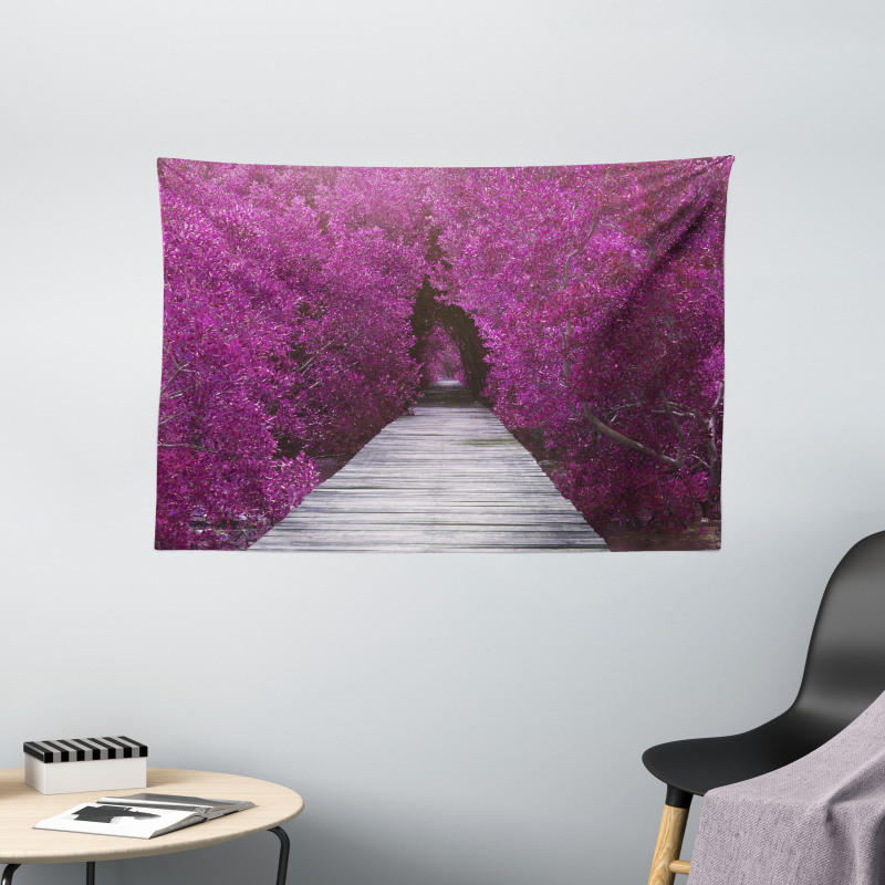 Spring Landscape  Floral Wide Tapestry