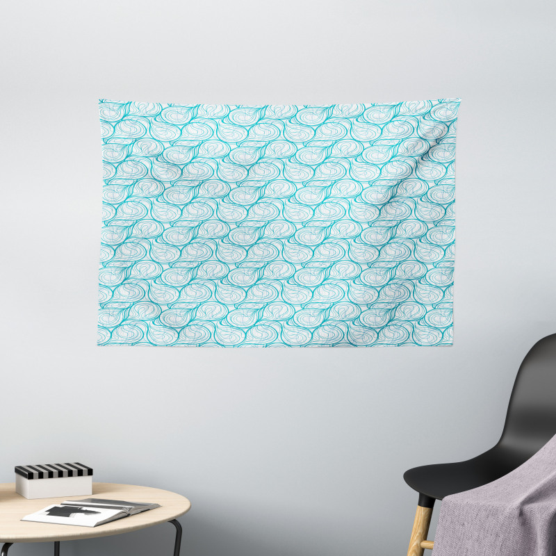 Geometric Pattern Swirls Wide Tapestry