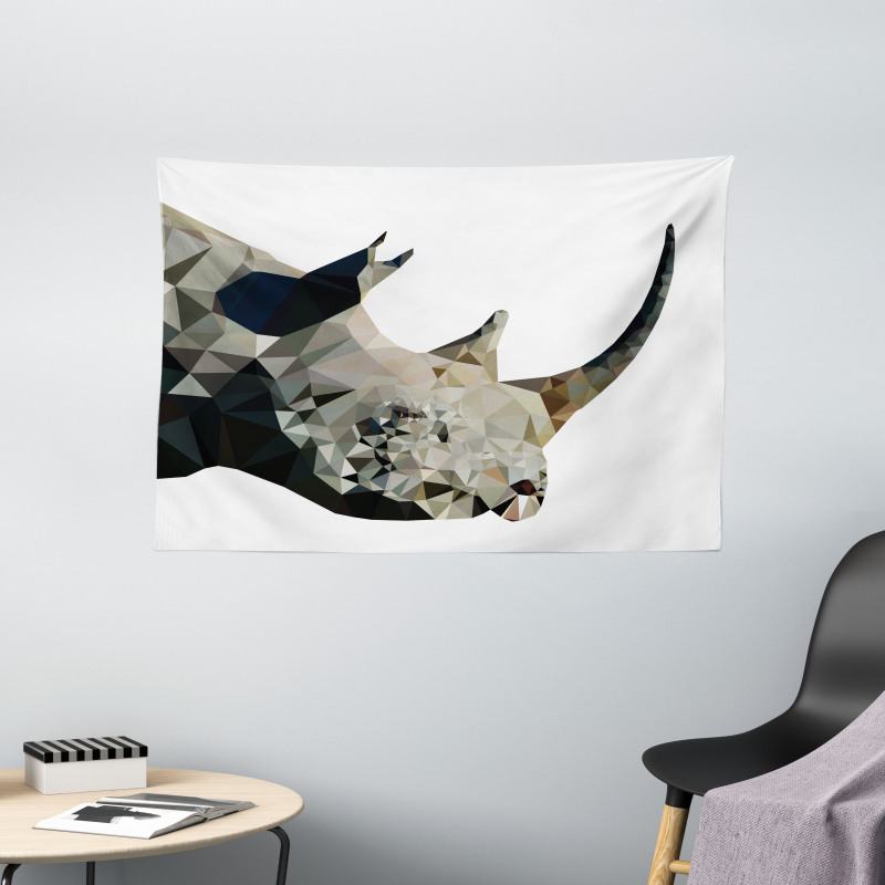 Polygonal Savannah Wildlife Wide Tapestry