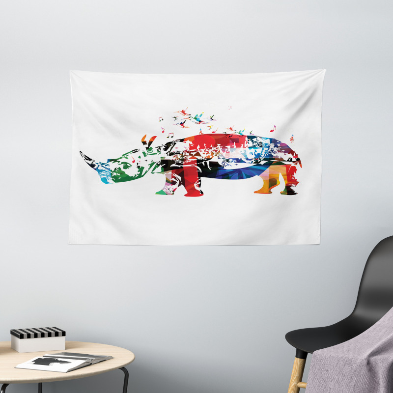 Musical Notes Animal Wide Tapestry