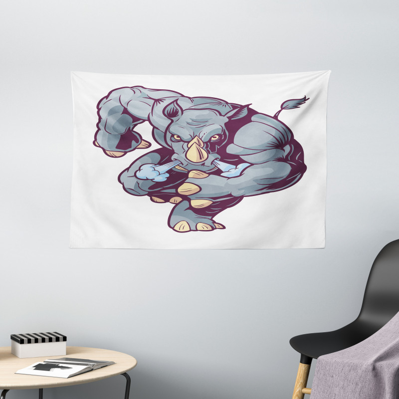 Anthropomorphic Mascot Run Wide Tapestry