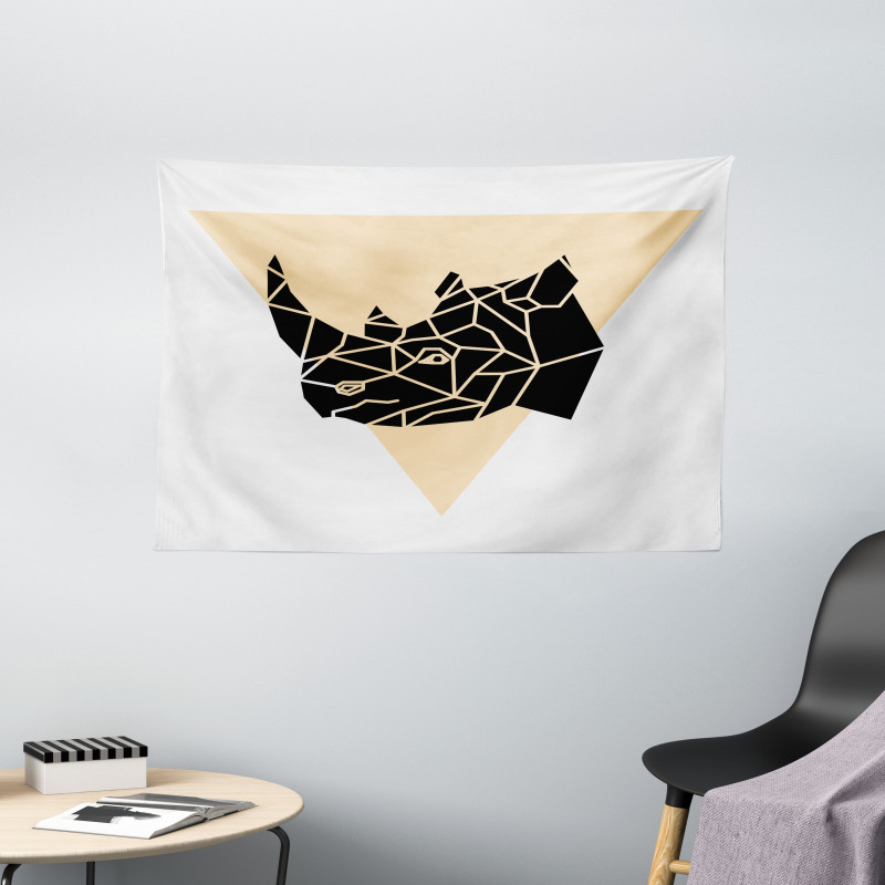 Angular Animal Design Graphic Wide Tapestry