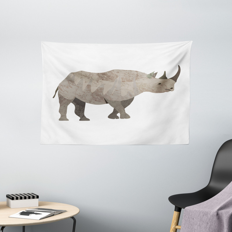 Herbivore Animal Monochrome Wide Tapestry