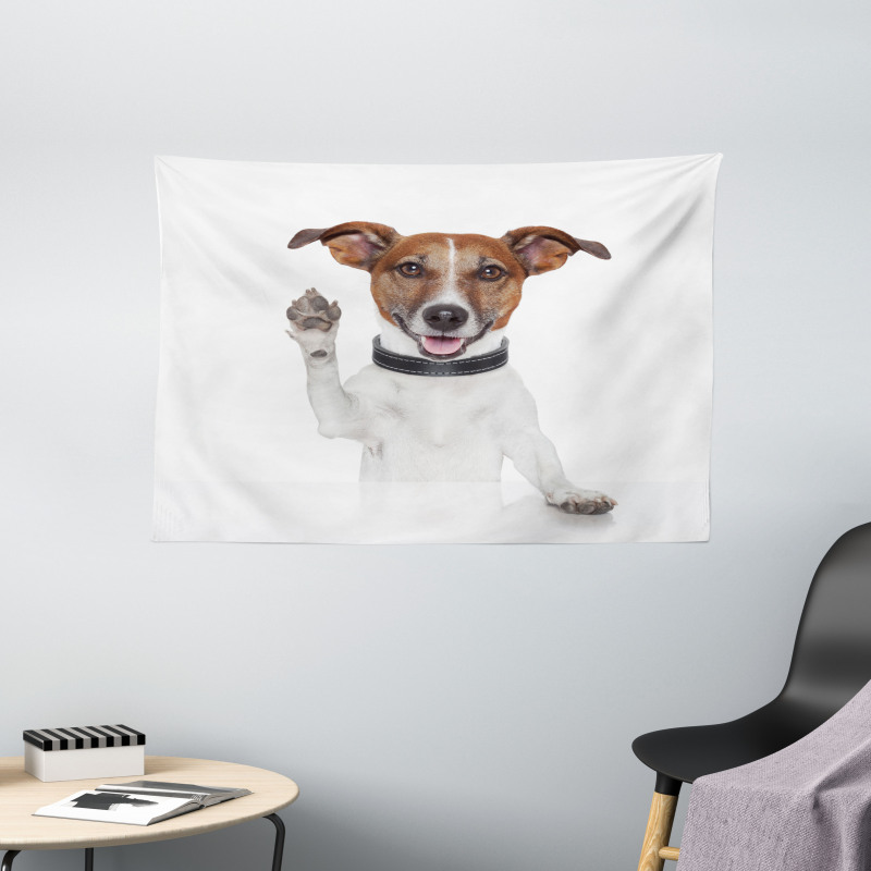 Baby Dog Animal Lover Wide Tapestry