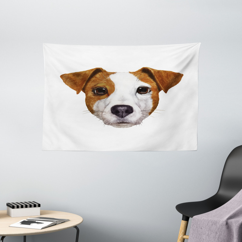 Hand Drawn Dog Animal Wide Tapestry