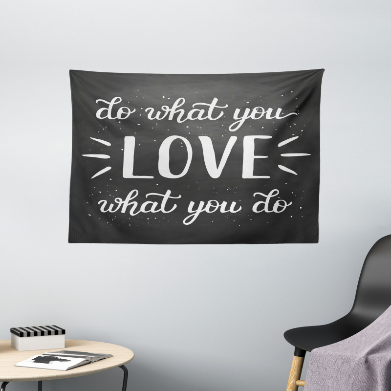 Hand Lettering Typography Wide Tapestry