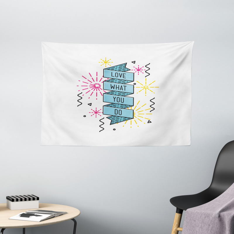 Dashed Starburst Stripes Wide Tapestry