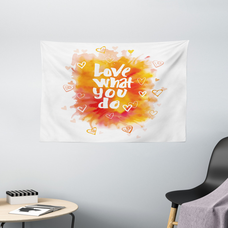 Warm Color Splash Message Wide Tapestry