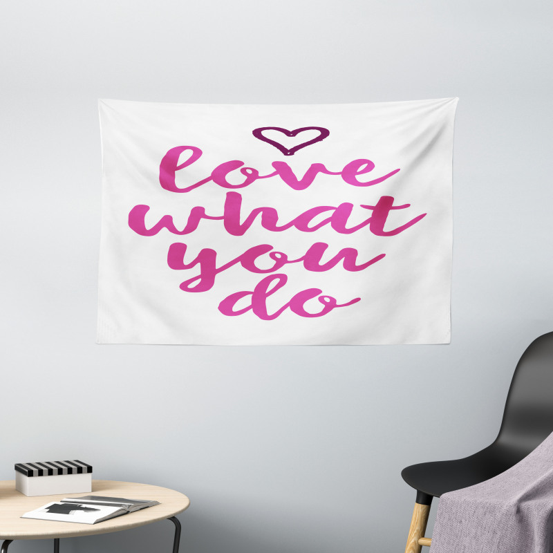 Do What You Love Pink Tones Wide Tapestry