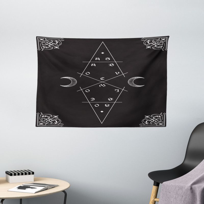 Mystical Style Moon Wide Tapestry