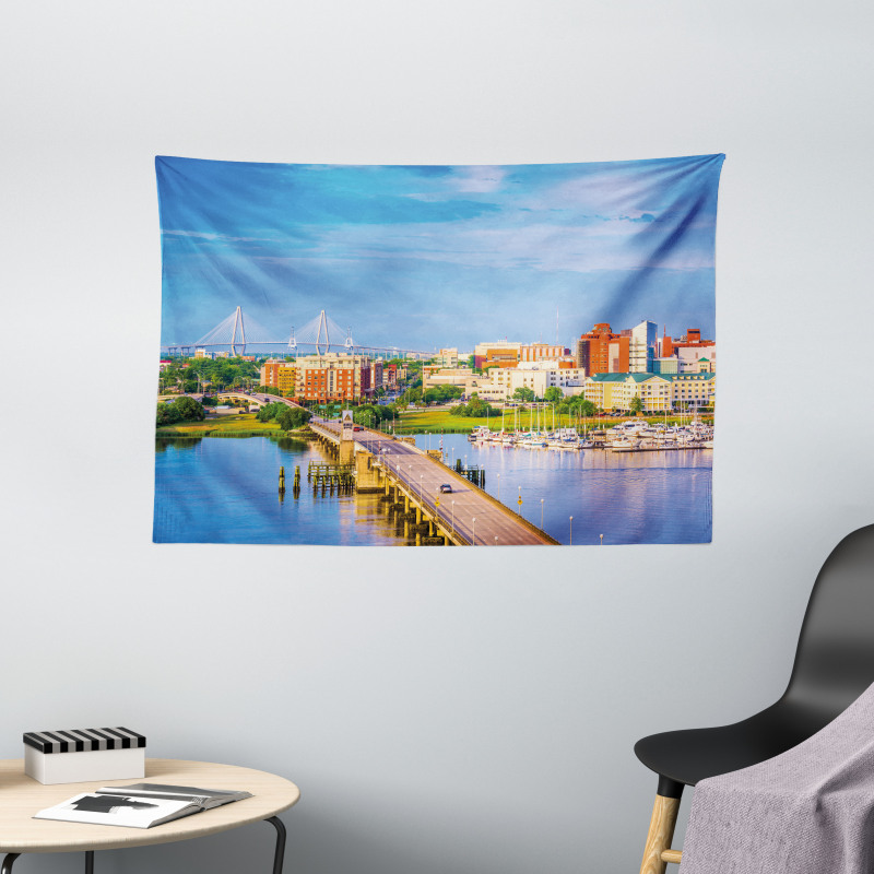 Spring Morning Scene Wide Tapestry