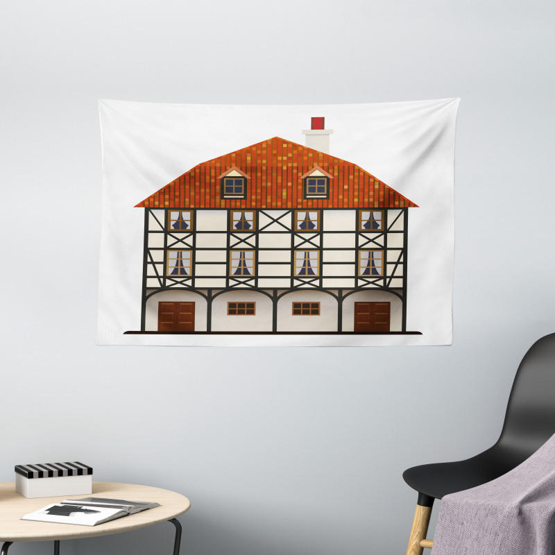 Traditional Cottage Wide Tapestry