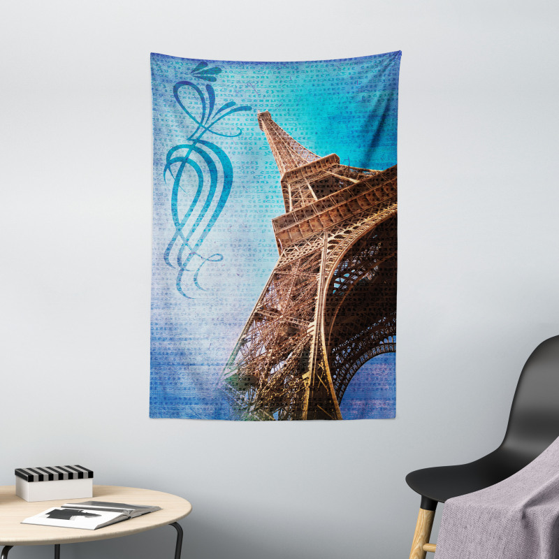 Tilt Shot Eiffel Tower Travel Tapestry