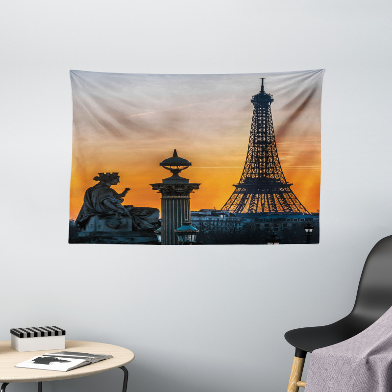 Historic Sunset Sky Scenery Wide Tapestry