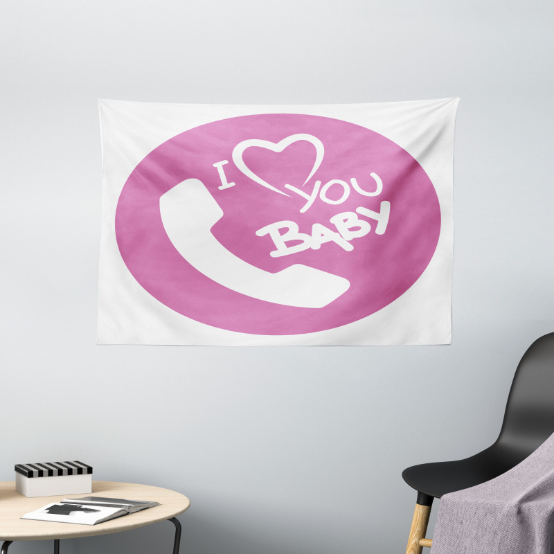 I Love You Baby Message Wide Tapestry