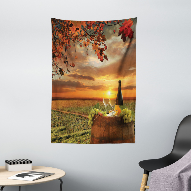 Tuscany Land Rural Field View Tapestry