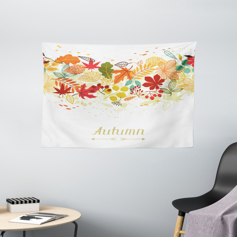 Autumn Leaves Border Wide Tapestry