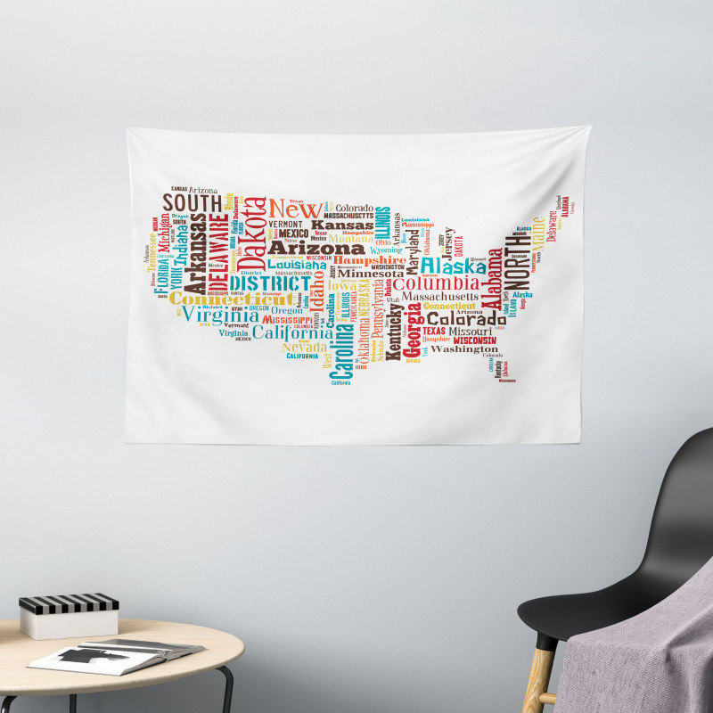 Map Cities Towns Names Wide Tapestry