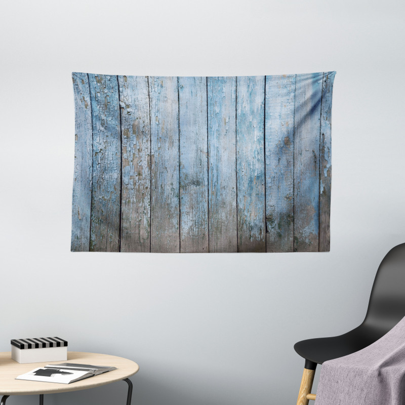 Grungy Painted Wooden Fence Wide Tapestry