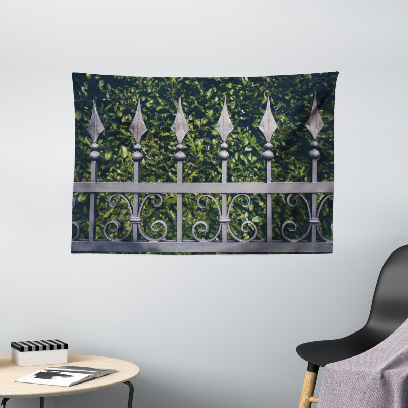 Outdoor Garden Fence Photo Wide Tapestry