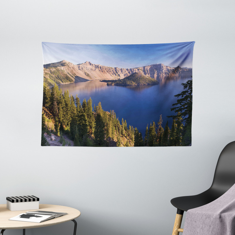 Crater Lake Volcano Wide Tapestry