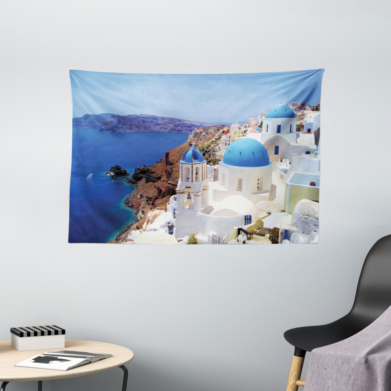 Mediterranean Shore Photo Wide Tapestry