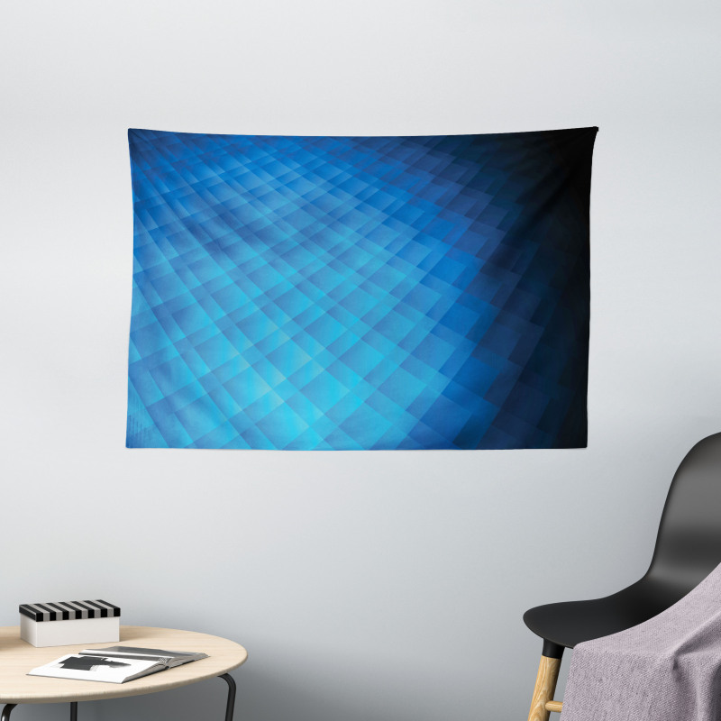 Vibrant Geometric Ombre Square Wide Tapestry