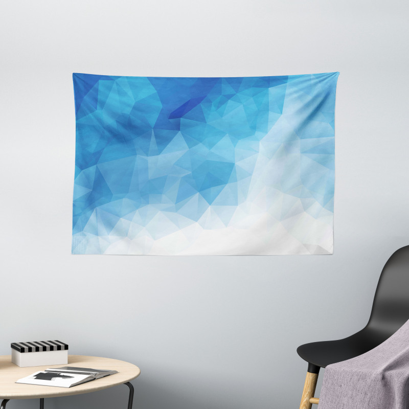 Abstract Polygonal Ombre Art Wide Tapestry