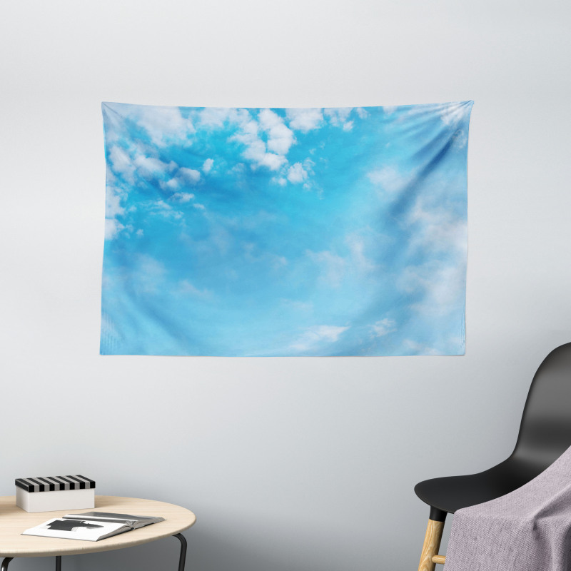 Open Summer Sky with Clouds Wide Tapestry