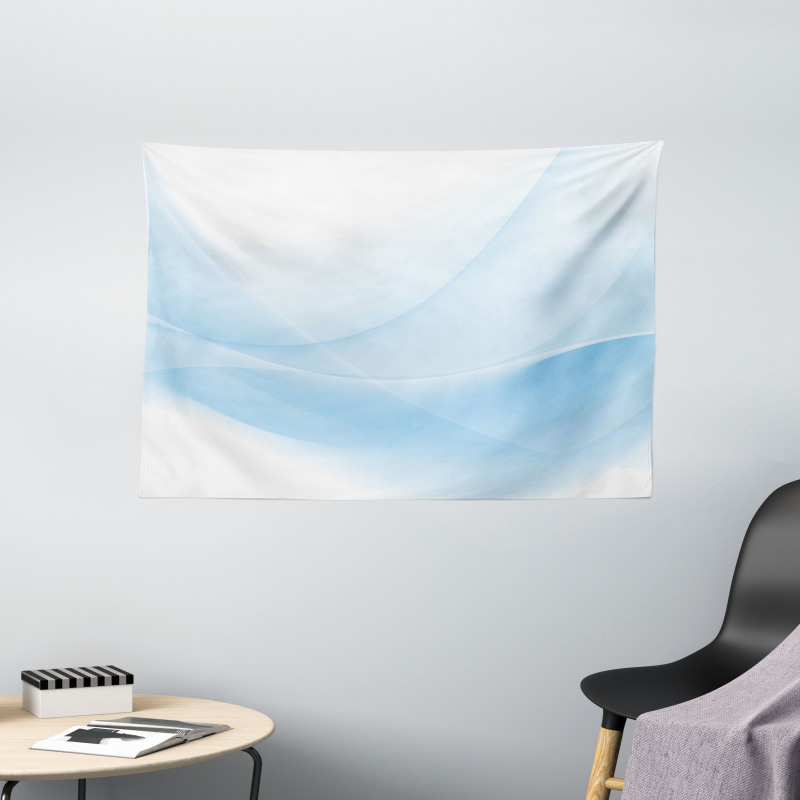 Flowing Wavy Effect Print Wide Tapestry