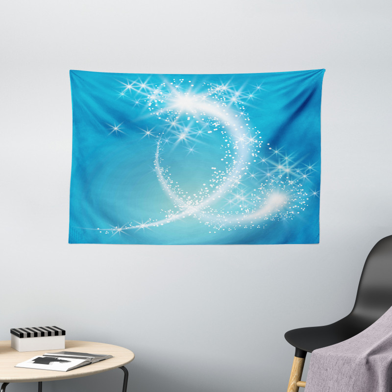 Swirling Stars with Tail Art Wide Tapestry