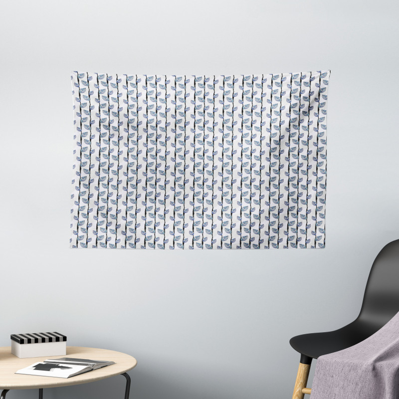 Abstract Leaf Lines Wide Tapestry