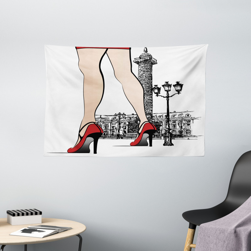 Woman Legs Paris Vendome Wide Tapestry