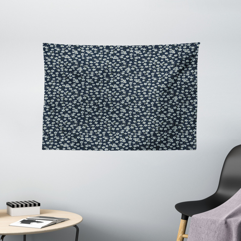 Forget-Me-Not Flower Style Wide Tapestry